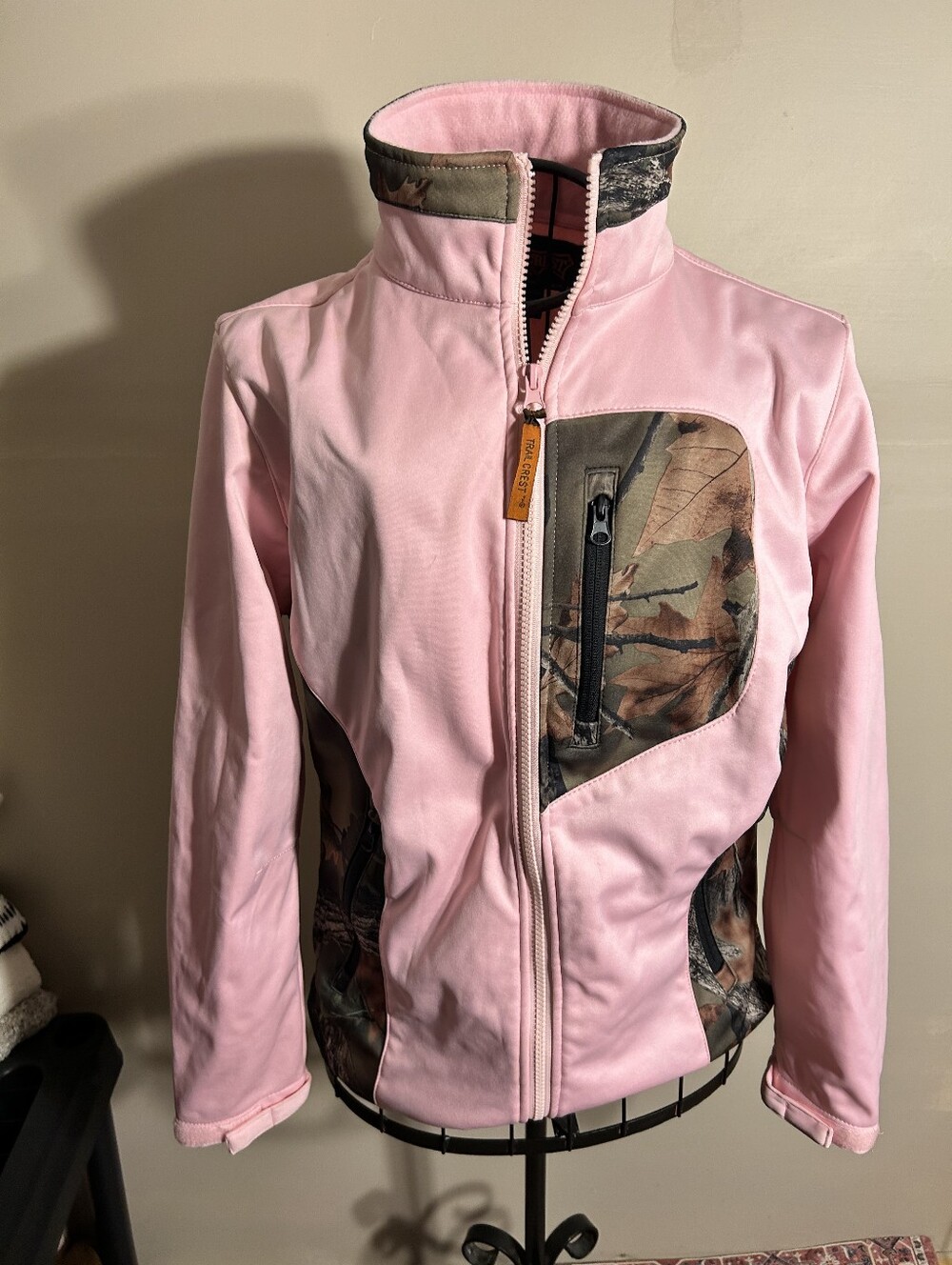 pink camo camouflage trail crest womens size small coat jacket outdoor gorpcore
